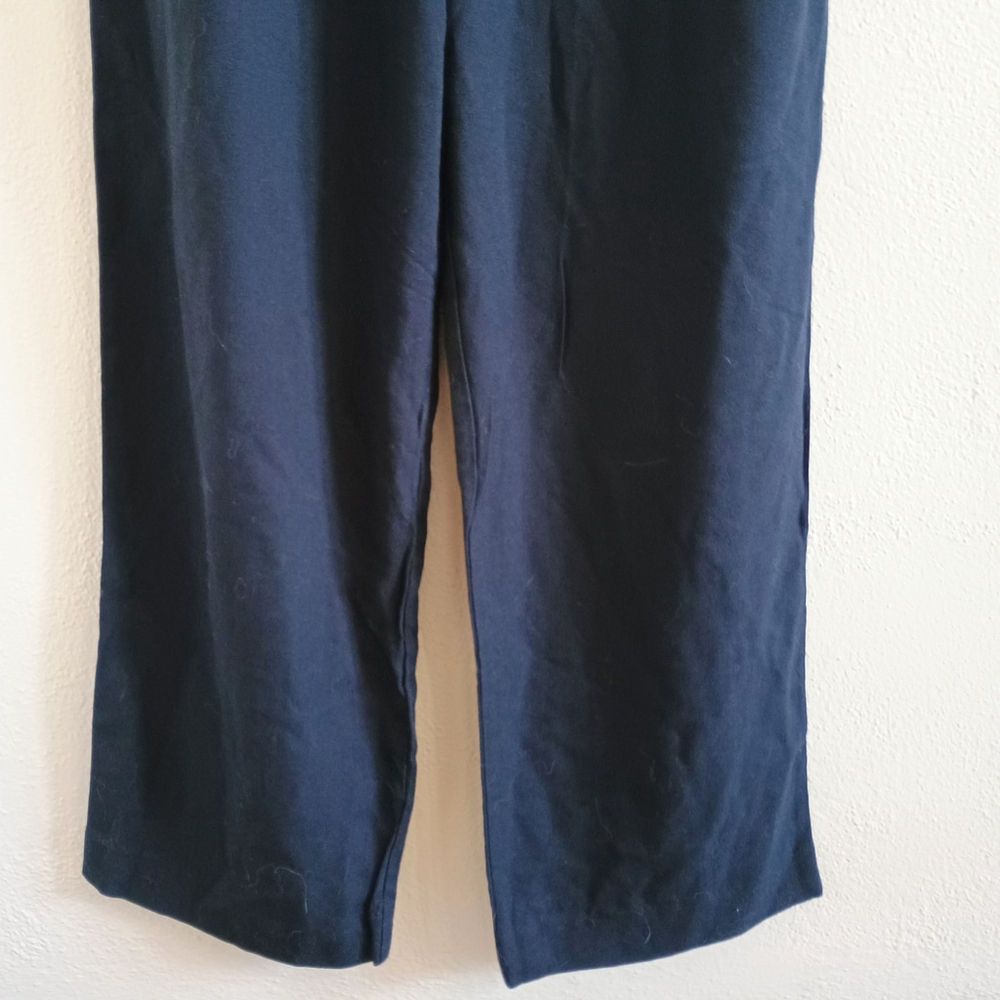 Vtg Compagne Internationale Express Navy Wide Leg Pants High Waist Button Front - Picture 5 of 7